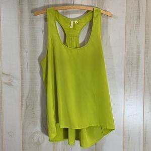 Frenchi Hi Lo Lime Green Racerback Tank Top M